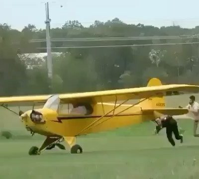 When you hand swing the prop and don’t make it back in to the cockpit